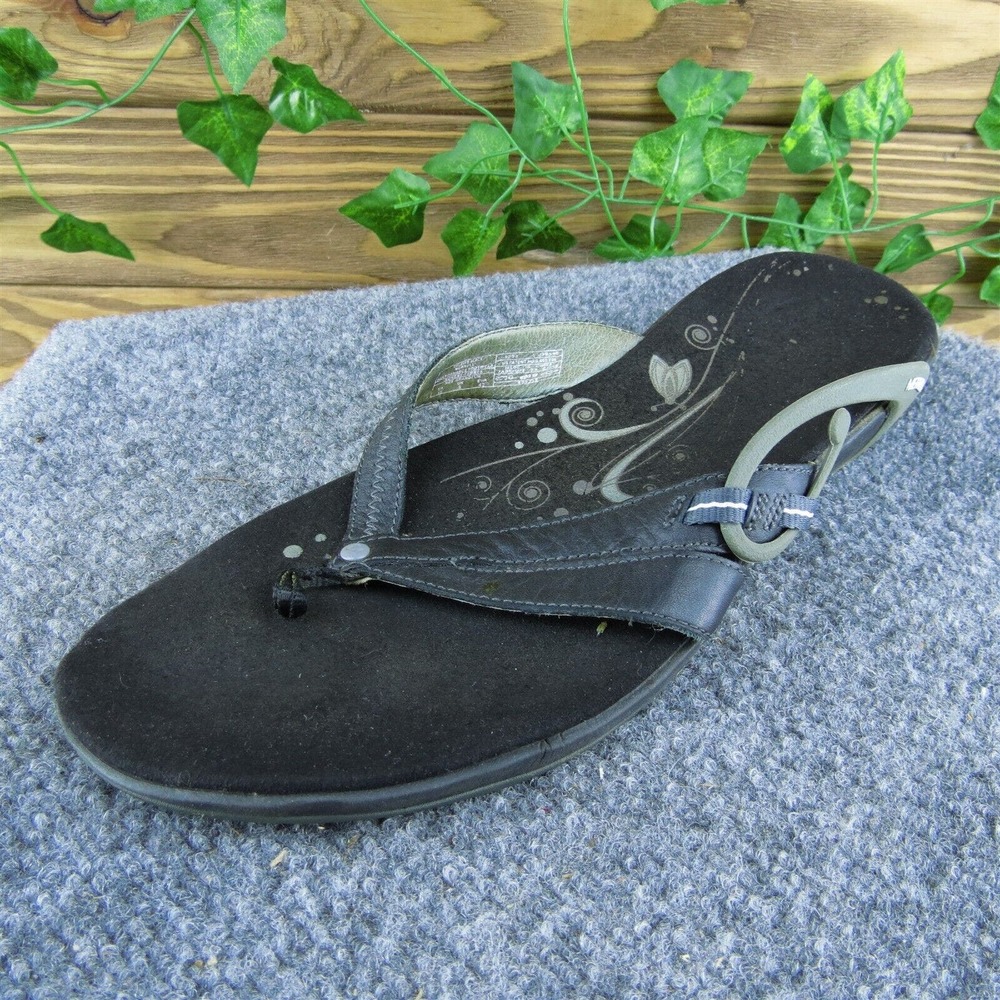 Merrell Celeste Women Flip Flop Sandal Shoes Black Leather Size 11 Medium